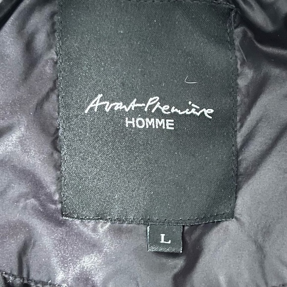 Avant Premier Homme Men’s Puffer Bomber Jacket Removable Hood Black Large - Picture 7 of 11
